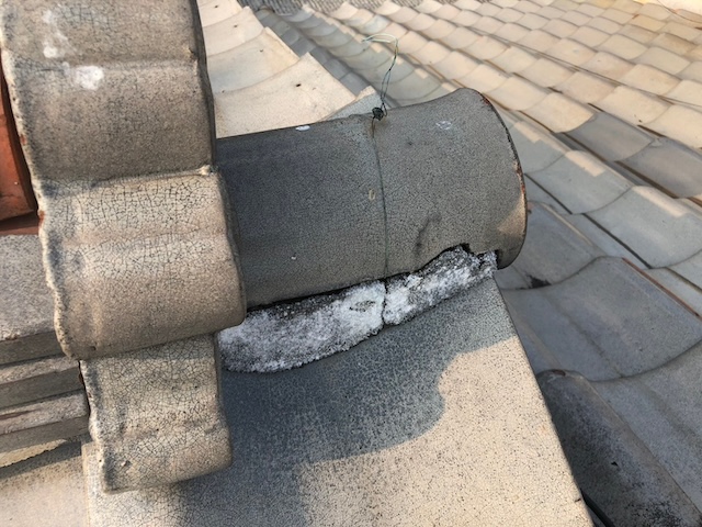 経年劣化した漆喰・別箇所